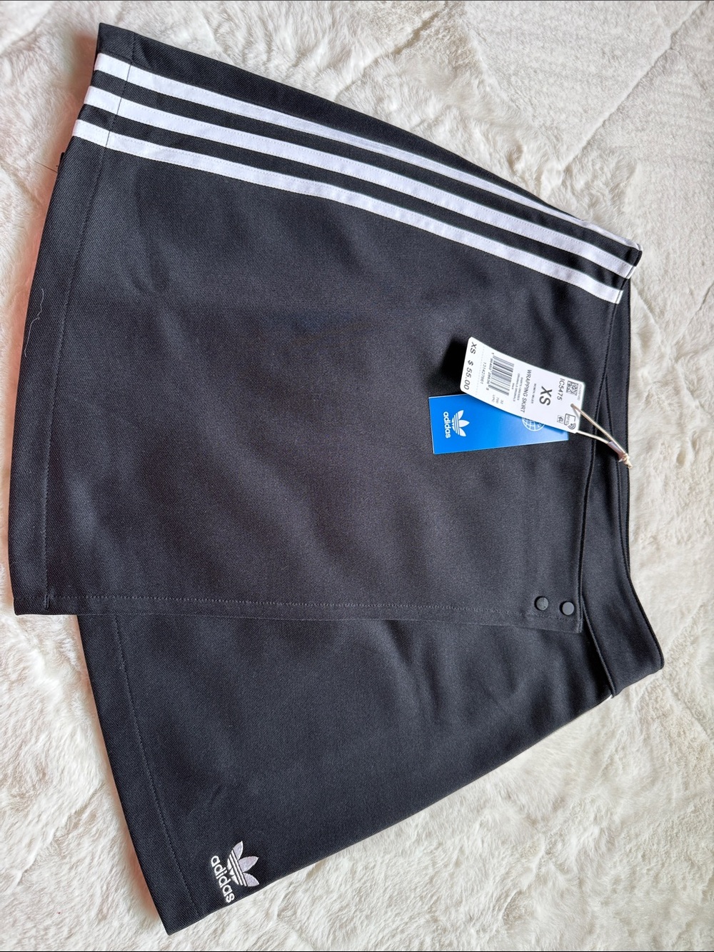 adidas Black Athletic Skort with White Three-Stripes